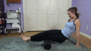 Foam roll outer hamstring long pass over knee