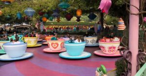 Disneyland Mad Tea Party spinning tea cups is hard on Motion Sickness